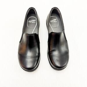 Dansko Black Leather Platform Comfort Shoes Size 39 MINT